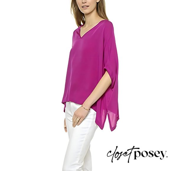 diane von furstenberg . adria blouse . summer beet . small - Picture 3 of 5